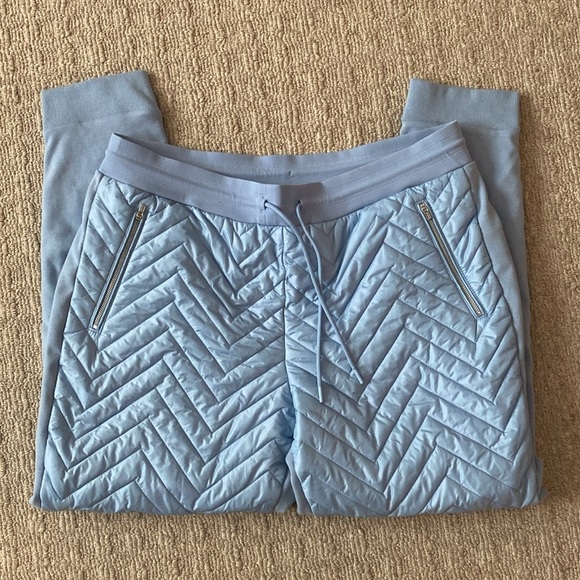 Athleta Apres Ski Down Quilted High Rise Jogger Pants in Heron Blue Sz 16 - Picture 5 of 10